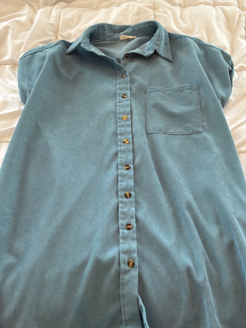 entro Teal Corduroy Button-Down Shirt